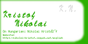 kristof nikolai business card